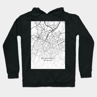 Brussels Belgium City Map Hoodie